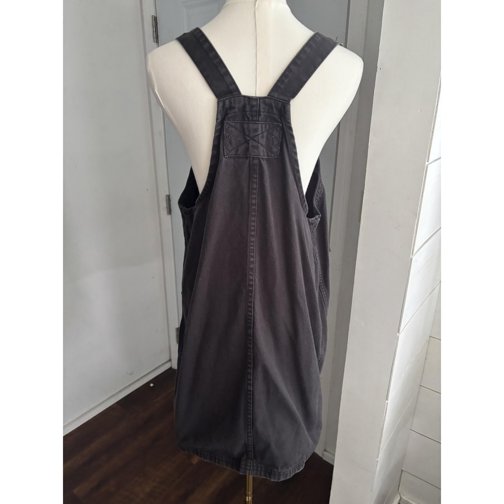 We The Free Overall Dress Womens Small Black Denim Utility Pinafore Mini Pockets - Picture 3 of 7